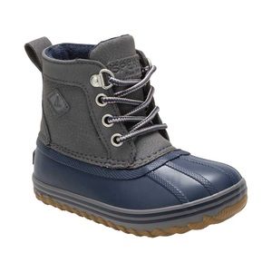 Sperry Toddler Bowline Lace Up Boot Water Resistant Gray Navy 7